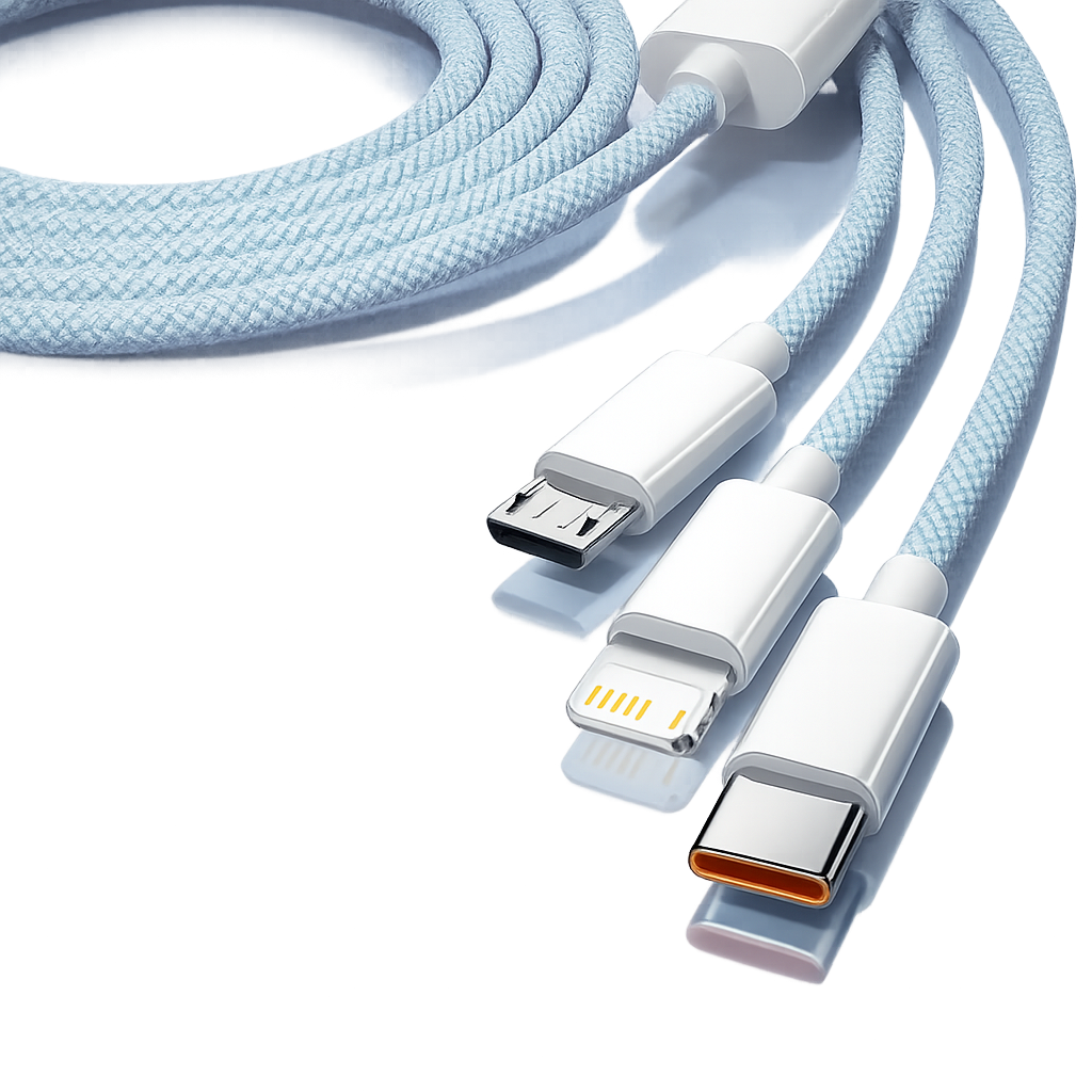 3In1 Micro USB Fast Charging Cable 6A Quick Charge Phone Data Line Type C Cord For iPhone Samsung Xiaomi Oneplus OPPO Cable Wire