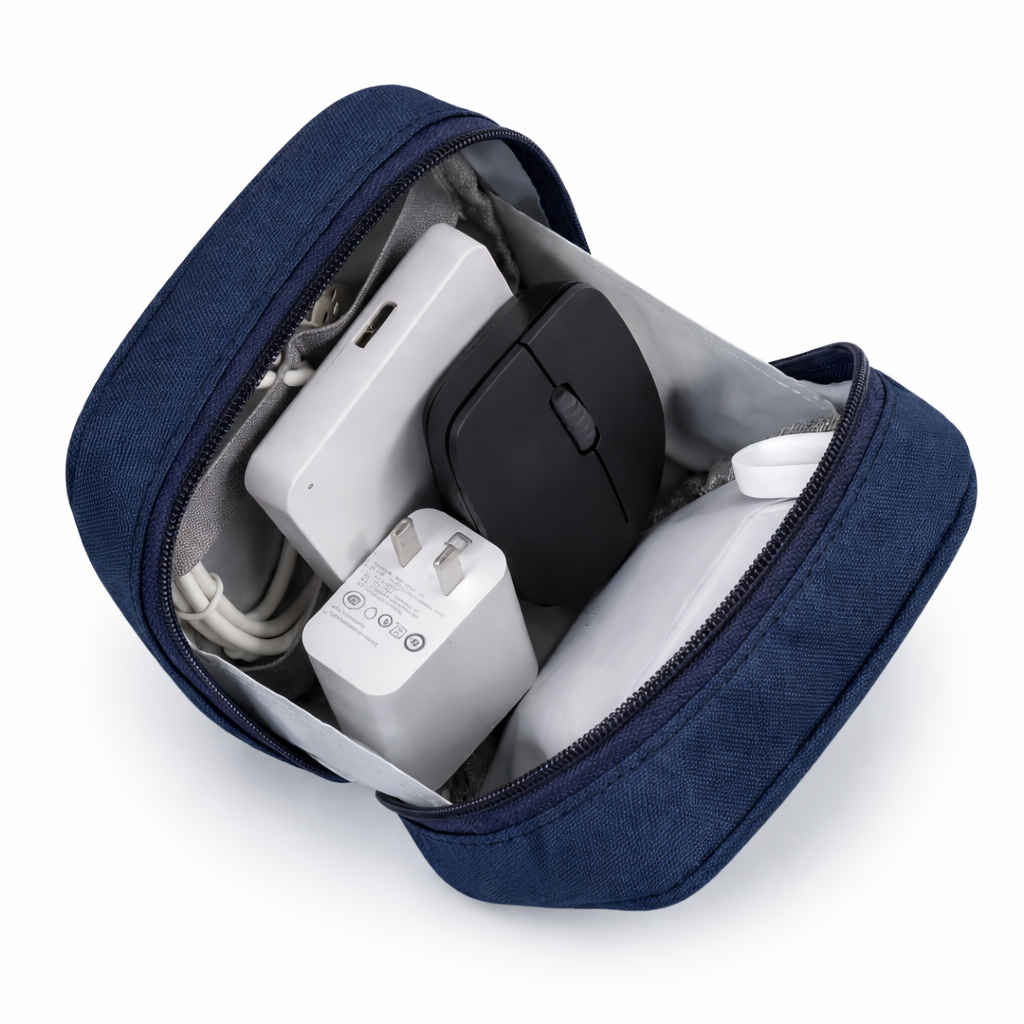 Oxford Travel Cable Bag Shockproof Multi-layer Charger Data Cable USB Bag Organizer Solid Color Electronic Accessory Storage Bag