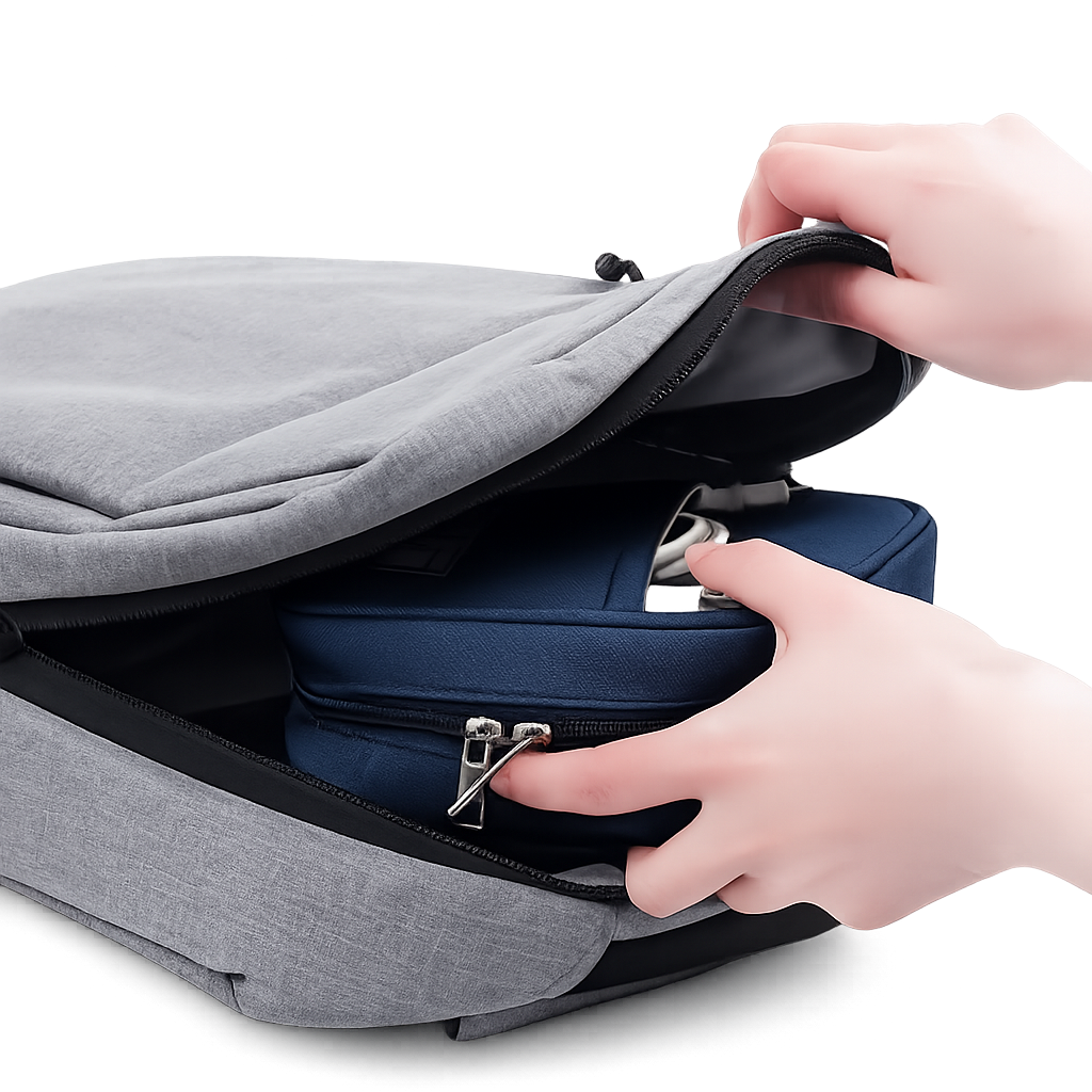 Oxford Travel Cable Bag Shockproof Multi-layer Charger Data Cable USB Bag Organizer Solid Color Electronic Accessory Storage Bag