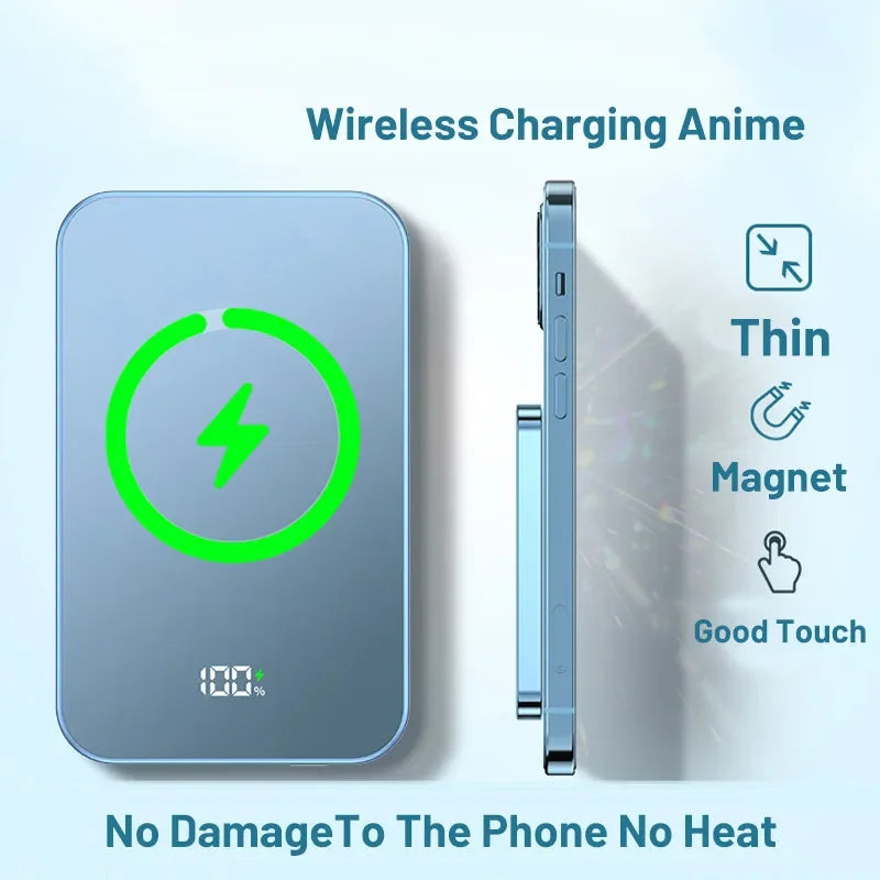 Magnetic Power Bank 10000mah Portable Charger For Samsung Xiaomi Apple External Battery Mini Wireless Powerbank Spare Battery