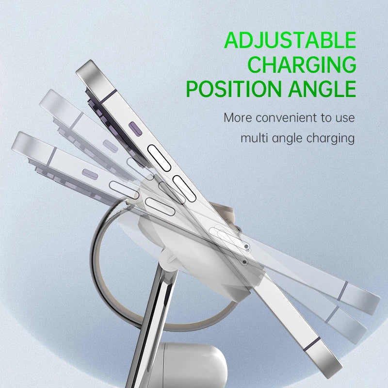 3 in 1 Wireless Charger For iPhone 12 13 14 15 16 ，for Apple Watch 10 9 8 7 6 / Airpods Pro /Galaxy Watch Fast Charging Station