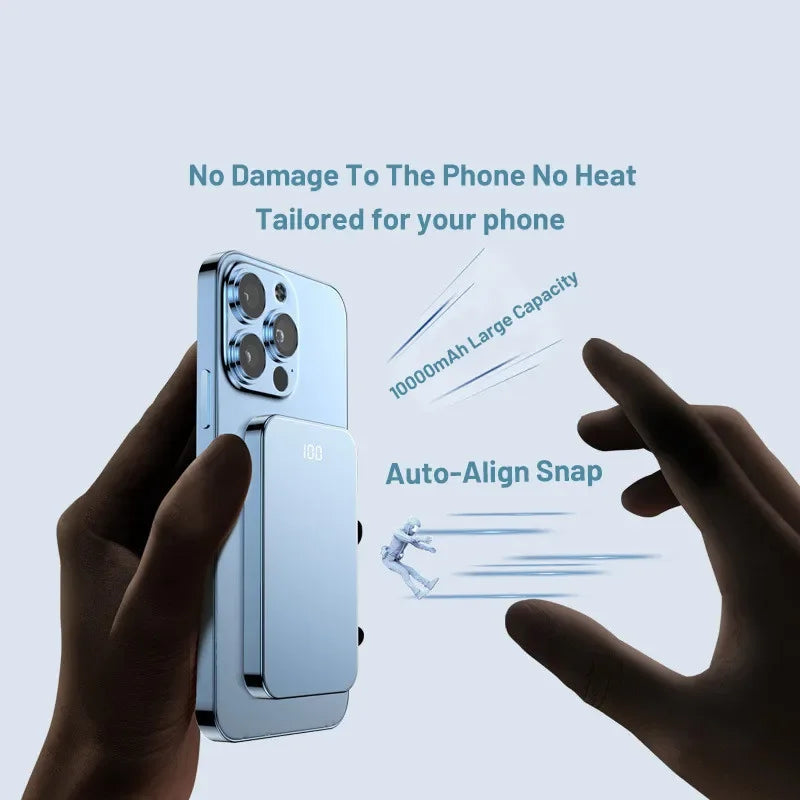 Magnetic Power Bank 10000mah Portable Charger For Samsung Xiaomi Apple External Battery Mini Wireless Powerbank Spare Battery