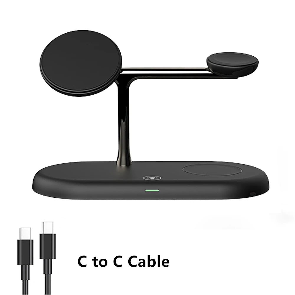 3 in 1 Wireless Charger For iPhone 12 13 14 15 16 ，for Apple Watch 10 9 8 7 6 / Airpods Pro /Galaxy Watch Fast Charging Station