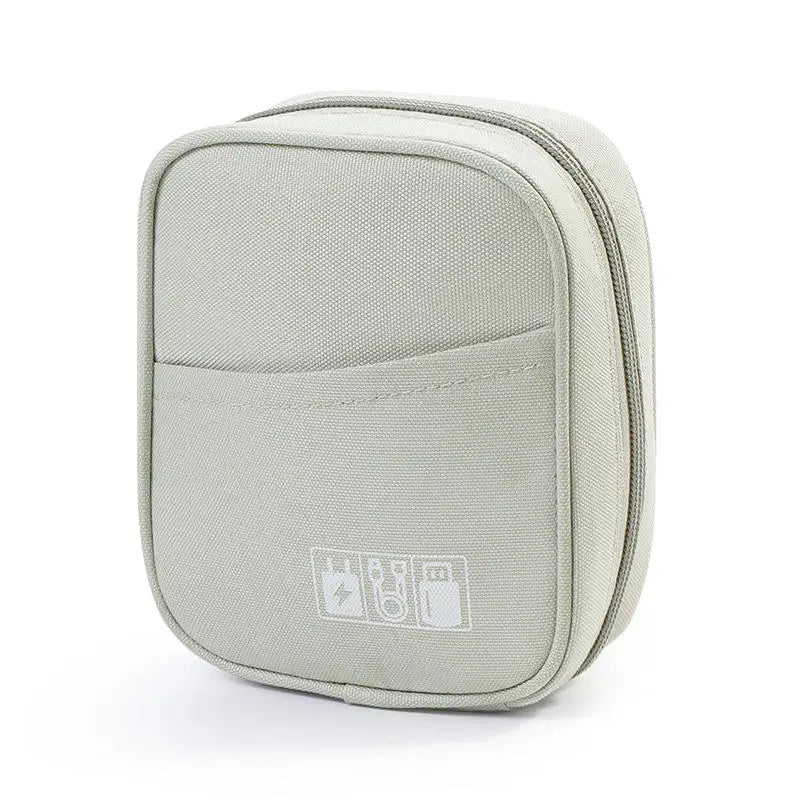 Oxford Travel Cable Bag Shockproof Multi-layer Charger Data Cable USB Bag Organizer Solid Color Electronic Accessory Storage Bag